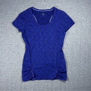 Athleta Short Sleeve T Shirt Pop Space Dye Running Athletic Yoga Blue Women’s XS